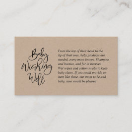 Babydusche, Gut wollen, rustikales Kraftskript Begleitkarte