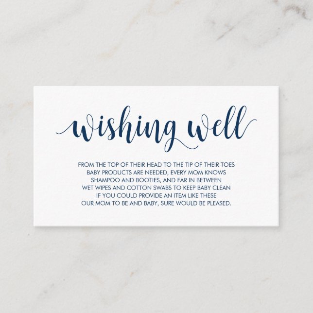 Babydusche, Gut wünschen, moderne Rustikale Marine Begleitkarte (Vorderseite)