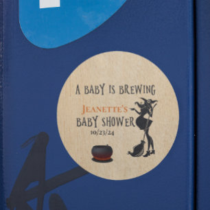 Babydusche Halloween-Babybrauhexe Runder Aufkleber