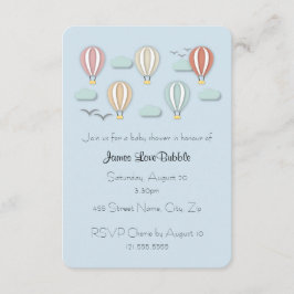 Babydusche Heißluftballons Papercut Style Einladung
