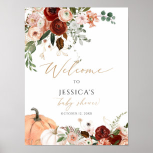 Babydusche/Herbst-Willkommensschild, kleines Kürbi Poster