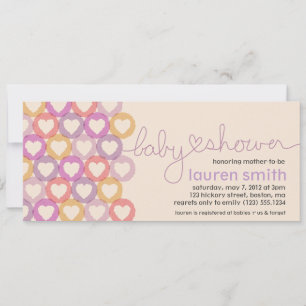 Babydusche Herzeinladungs-Mädchen Einladung