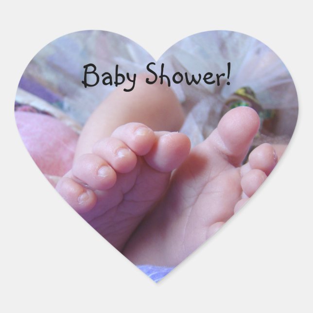 Babydusche Herzklebkleber in Umschlag Herz-Aufkleber (Vorderseite)