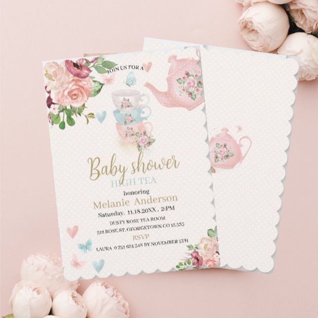 Babydusche High Tee Einladung (Von Creator hochgeladen)