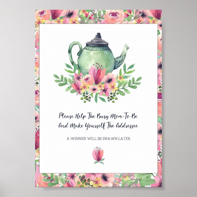 Babydusche hilft der Mama zu unterzeichnen Poster (Vorne)