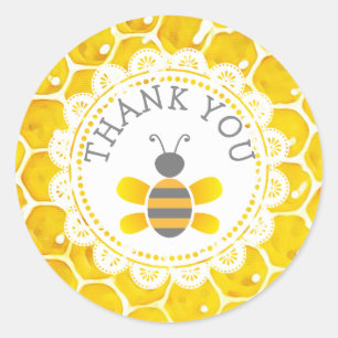 Babydusche Honeybee Danke Honeycomb Stickers