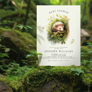 Babydusche Igel Whimsical Watercolor Einladung