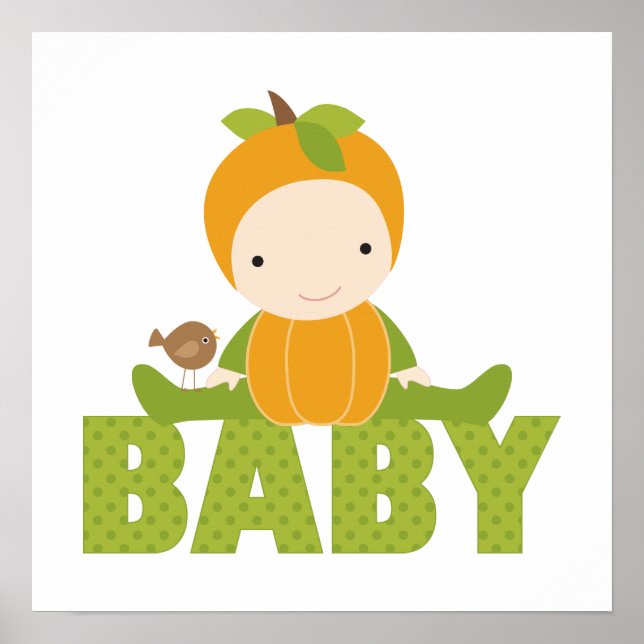 Babydusche im Herbst-Zeichen Poster (Vorne)