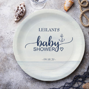 Babydusche im Nautical Ocean Pappteller