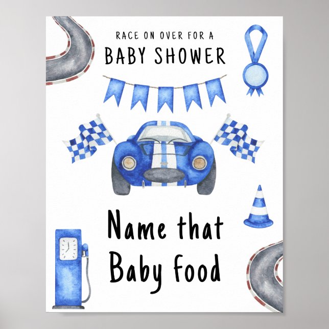 Babydusche im Rennen Name dieses Babynahrung Poster (Vorne)