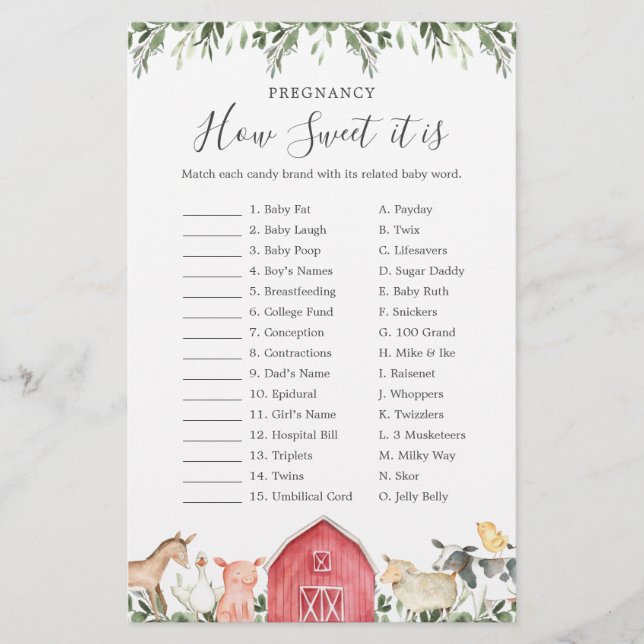 Babydusche in der Landwirtschaft Schwangerschaft w (Vorderseite)