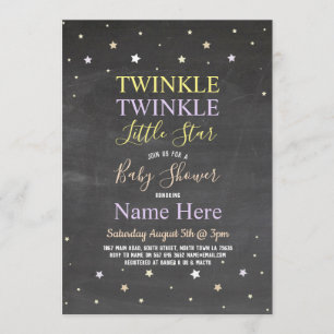 Babydusche Invite Twinkle Twinkle Star Chalk Einladung