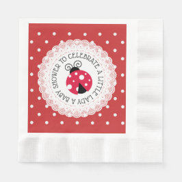 Babydusche ist ein Mädchen Ladybug Serviette