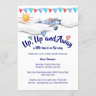 Babydusche Jahrgang Reise Jungen Geburt Einladung