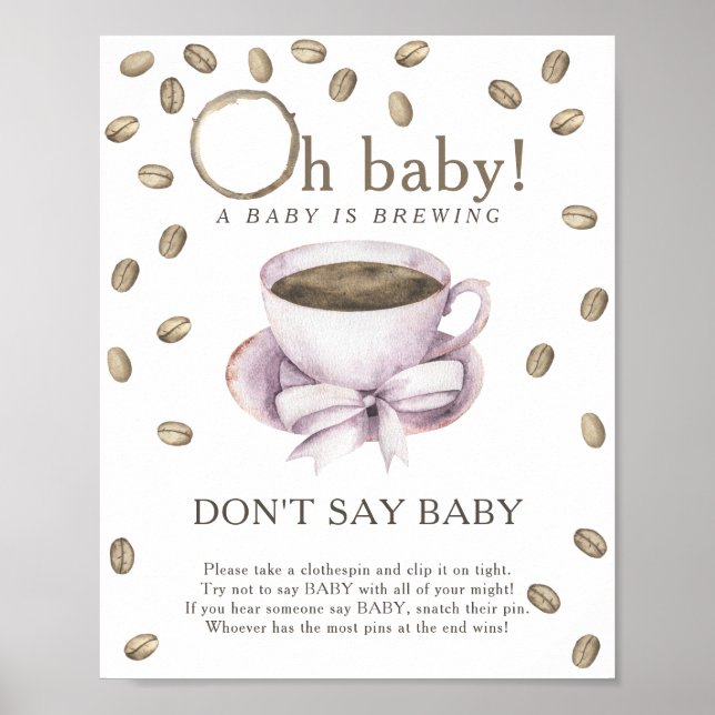 Babydusche - kein Babyposter sagen Poster (Vorne)