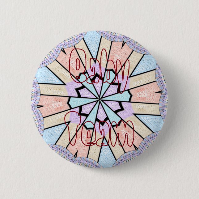 Babydusche Kindermädchenchic Girly-Design Button (Vorderseite)