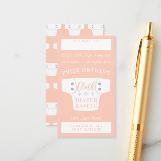 Babydusche Kleiderschrank Windeln Raffelschürzen P Begleitkarte (Vorderseite/Rückseite Beispiel)