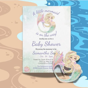 Babydusche Kleine Meerjungfrau Einladung