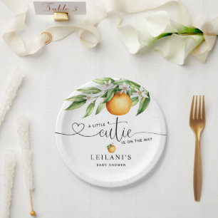 Babydusche Kleine Süsse auf dem Weg Wasserfarbe Pappteller