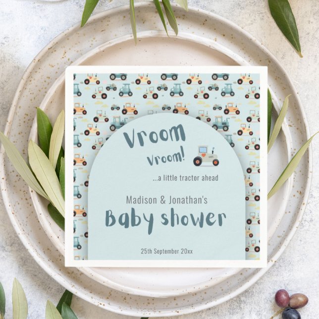Babydusche kleiner Traktor voraus Papier Napkin Serviette (Von Creator hochgeladen)