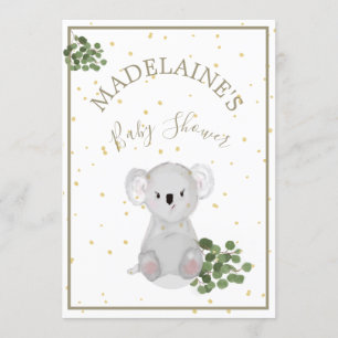Babydusche Koala Floral Green Einladung