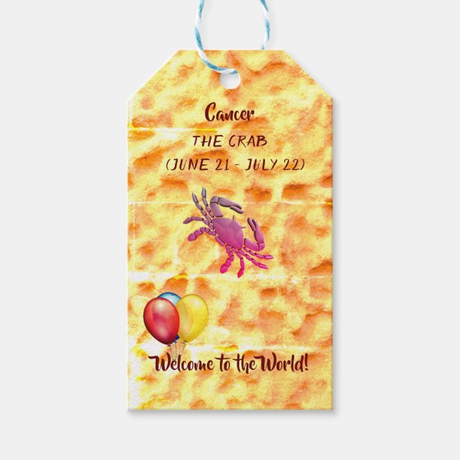 Babydusche - Krebs/Krebs Geschenkanhänger (Vorderseite)