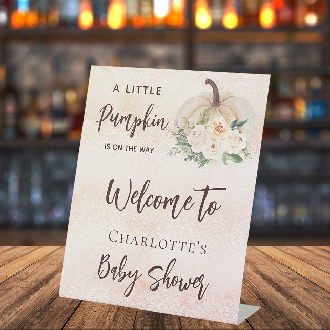 Babydusche Kürbis auf dem Weg Creme Begrüßung Sockelschild (Von Creator hochgeladen)