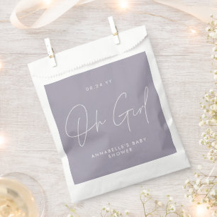 Babydusche lila Lilatengast Geschenktütchen