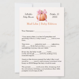 Babydusche Mad Libs Spaß-Party-Aktivität
