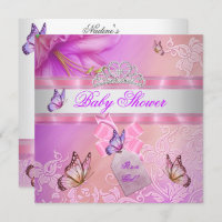 Babydusche Mädchen Pink Lila Prinzessin Butterfly