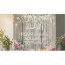 Babydusche MAMA-OSA BAR Zeichen Blume Holz Leuchte