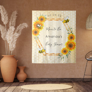 Babydusche Mama zu Bienenblumen Hummeln Wandteppich