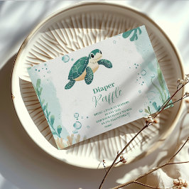 Babydusche Meeresschildkröte Wasserfarbendiapper R Begleitkarte