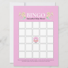 Babydusche Meerjungfrau Mutter Pink White Bingo Einladung
