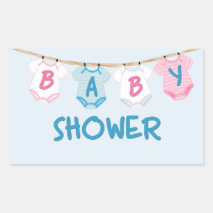 Babydusche mit Baby-Kleidung Rechteckiger Aufkleber