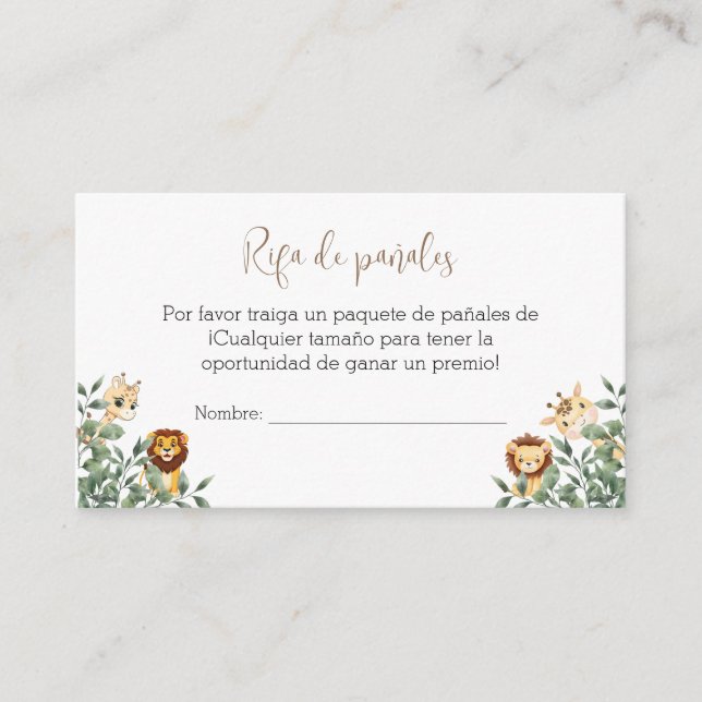 Babydusche mit Babywindeln Begleitkarte (Vorderseite)