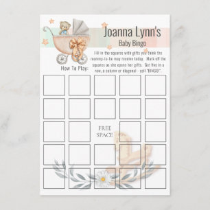 Babydusche mit Bingo Card   Bären und Rockpferd Begleitkarte
