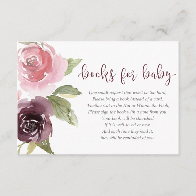 Babydusche mit Burgunder Begleitkarte (Vorderseite)