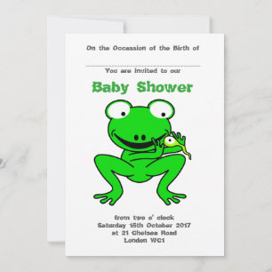 Babydusche mit Froschspeck und Kaulquappe Einladung