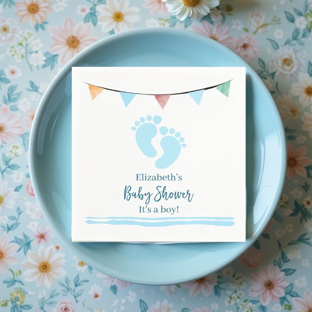 Babydusche mit Fußabdrücken Serviette (Von Creator hochgeladen)