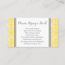 Babydusche mit gelbem Damast Reservierungskarte Begleitkarte