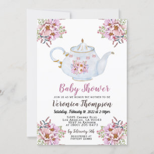 Babydusche mit hohem Tee-Party - Einladung