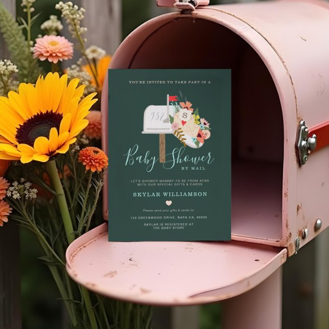 Babydusche mit Mail-Dusche MOMY-TO-BE aus der Fern Einladung (Baby Shower By Mail Shower Mommy-To-Be From Afar Invitation)