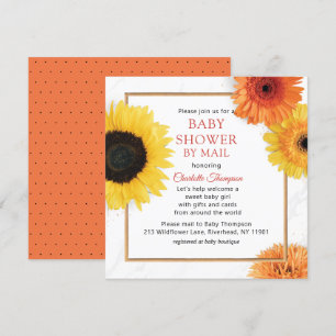 Babydusche mit Mail Gelbe Sonnenblume Einladung