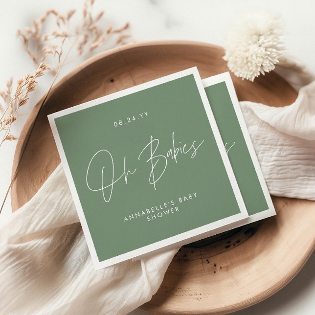 Babydusche mit modernem Braun elegant Serviette (Von Creator hochgeladen)