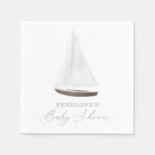 Babydusche mit Nautical Sailboat Serviette