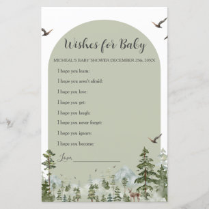 Babydusche mit Pine Tree Forest Wünsche für Baby