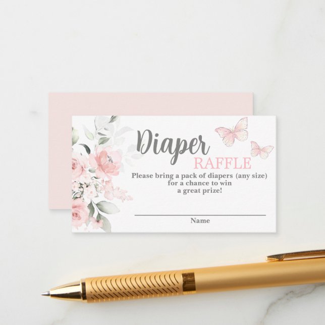 Babydusche mit Schmetterlingskarte Begleitkarte (Vorderseite/Rückseite Beispiel)