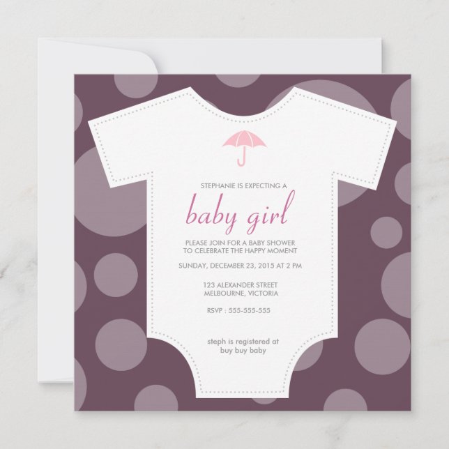 Babydusche mit Shirt Einladung (Vorderseite)