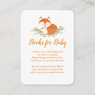 Babydusche mit süßem Woodland Fox Buchanfrage Begleitkarte